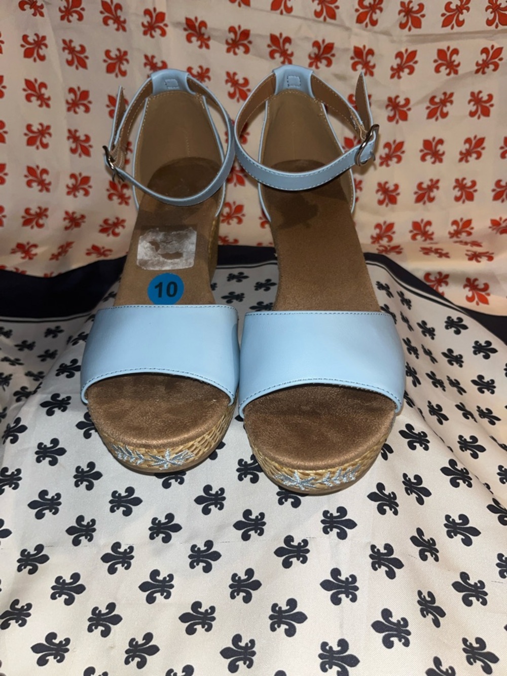 Women’s Light Blue Ankle-Strap Wedge Sandals